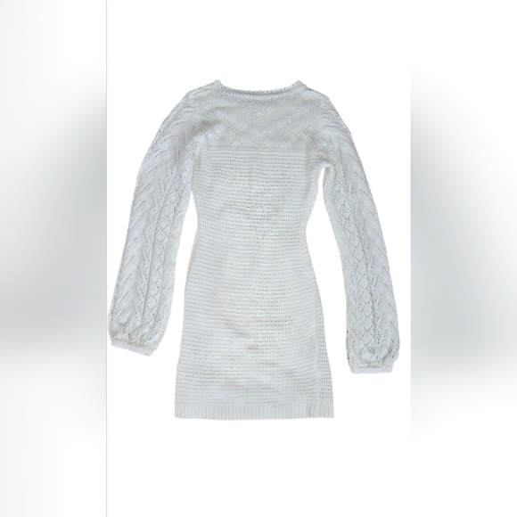 Lulu's Cream Color Crew Neck Cable Knit Sweater - Picture 5 of 7